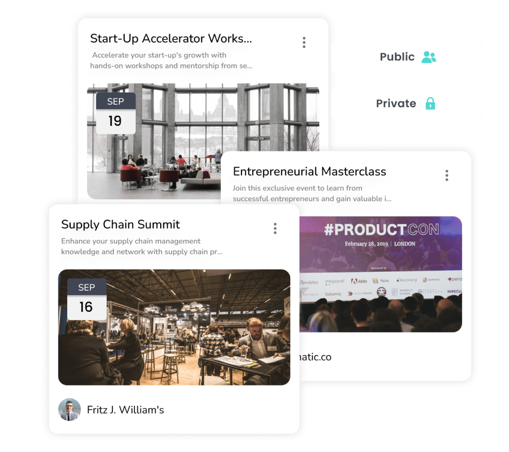 Host Public or private events